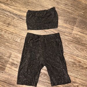SHEIN glitter biker set
